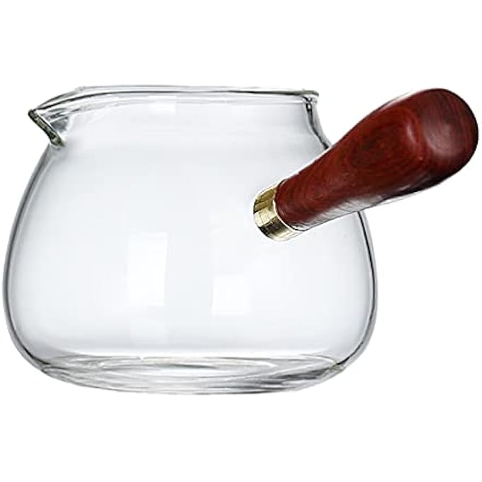 STOBOK Japanese Teapot Glass Tea Maker With Side Handle Milk Warmer Pot Pour Coffee Kettle Tokoname Kyusu Teapot Vintage Butter Warmer For Home Office 350Ml Transparent Tea Dispenser - Image 1