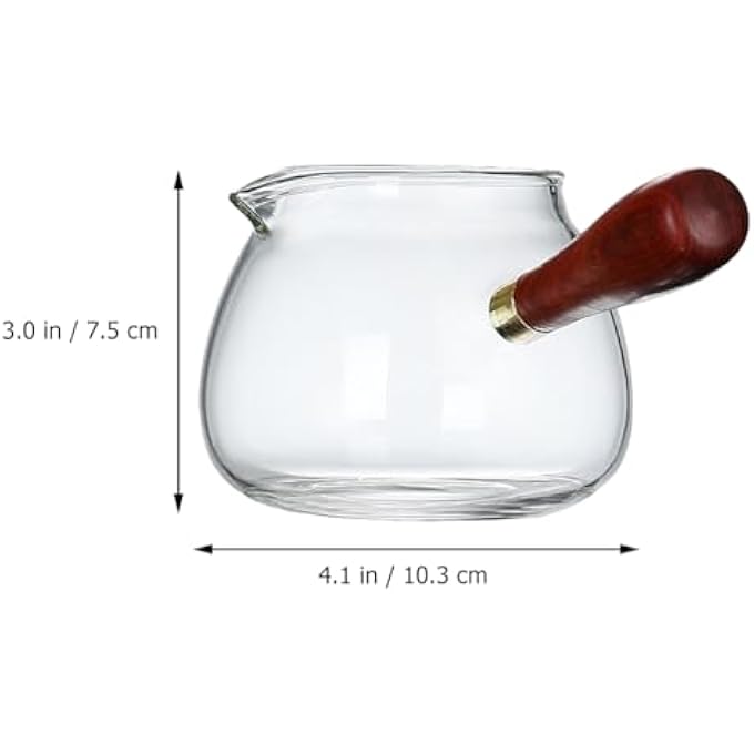 STOBOK Japanese Teapot Glass Tea Maker With Side Handle Milk Warmer Pot Pour Coffee Kettle Tokoname Kyusu Teapot Vintage Butter Warmer For Home Office 350Ml Transparent Tea Dispenser - Image 3