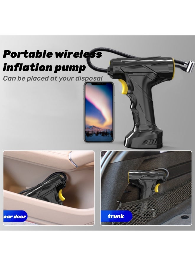 Generic Tire Inflator Portable Air Compressor-Air Pump for Car-36000mAh Electric Air Compressor-150 PSI Tire Pump Cordless-Portable Air Pump with Touch Screen/Gauge/Light for Motorcycle, Bike, Ball (Black)  - Image 4