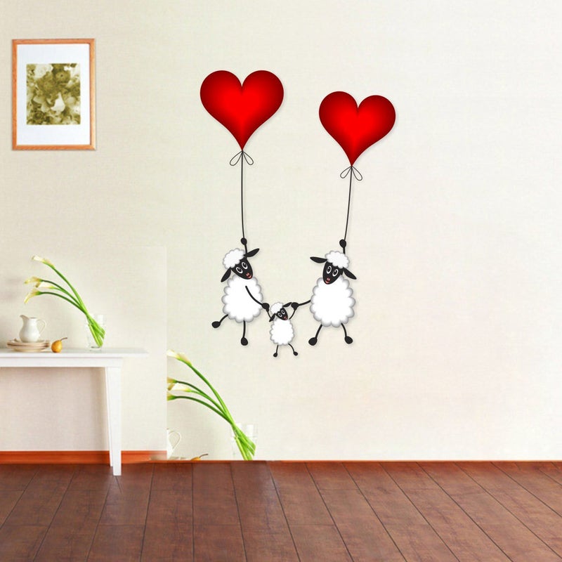 Eja Art Sheeps Hanging on Balloon Flowers Switch Board Sticker - Image 5
