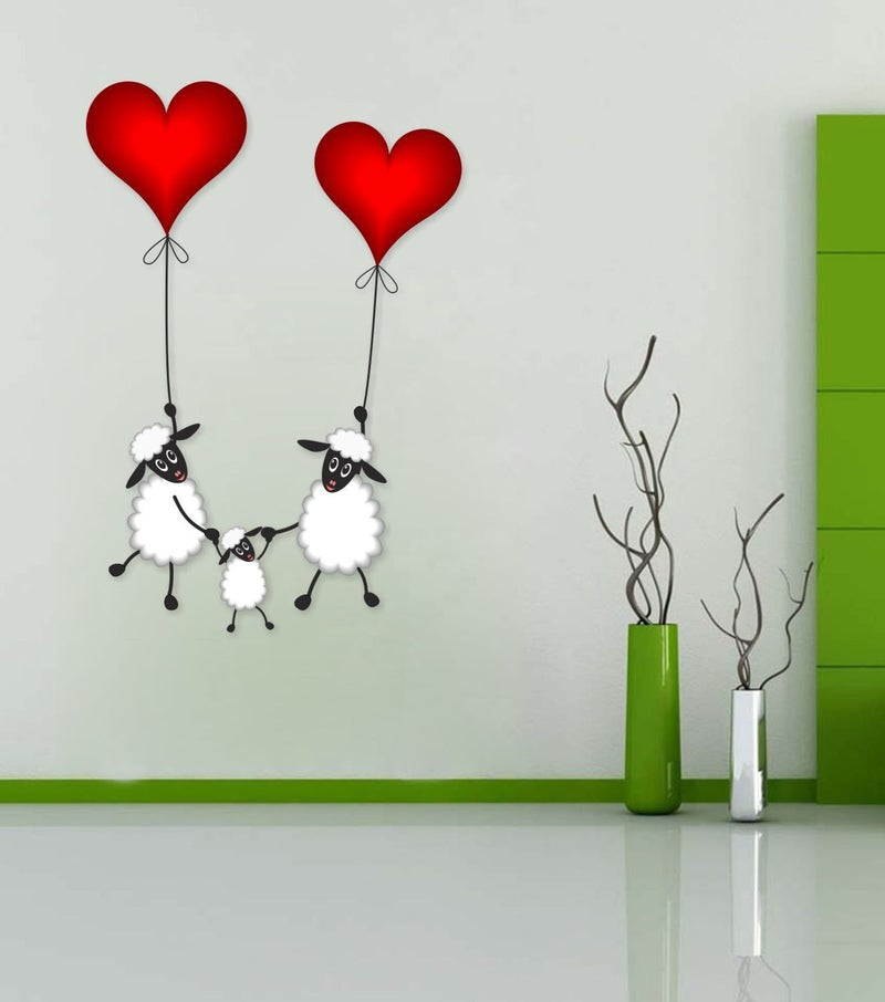Eja Art Sheeps Hanging on Balloon Flowers Switch Board Sticker - Image 4