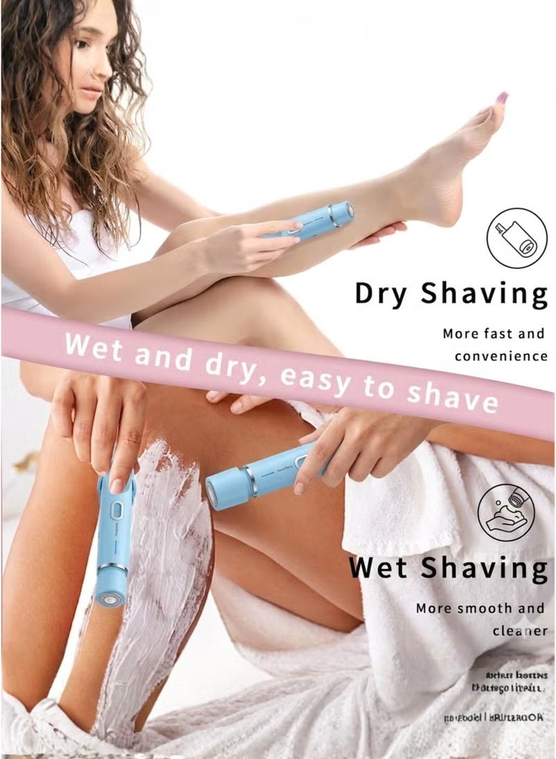 Smartbarry K01 Women's 2-in-1 Dual Head Electric Shaver & Bikini Trimmer, Cordless USB-C Rechargeable, Blue - Image 5