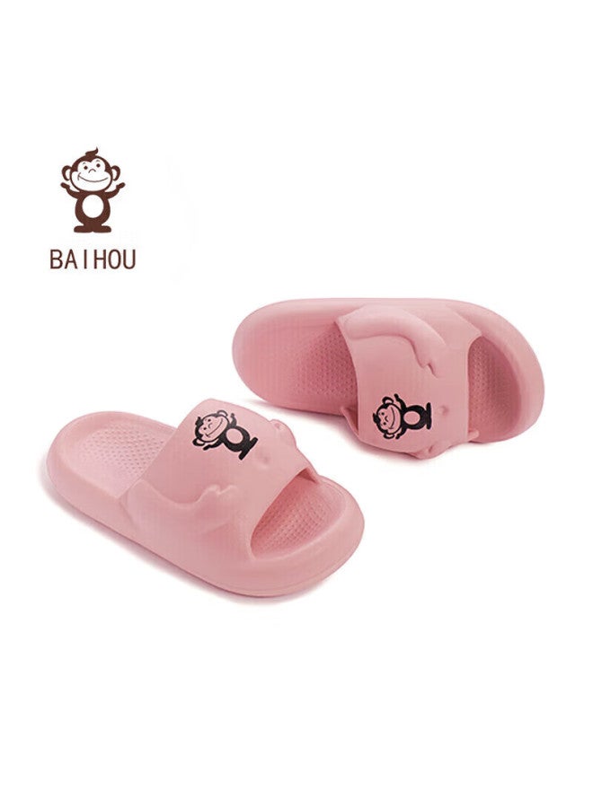 Baihou White Monkey Summer Cartoon Fashion Thick-soled Squishy Home Bathroom Slippers For Men And Women, 004 Peach Pink, Size 40-41 - Image 1