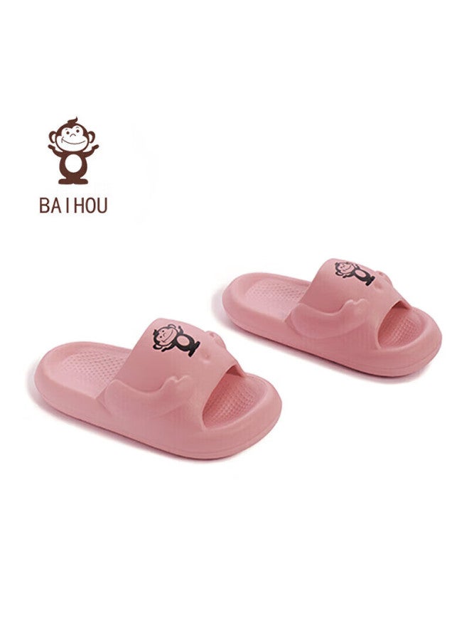 Baihou White Monkey Summer Cartoon Fashion Thick-soled Squishy Home Bathroom Slippers For Men And Women, 004 Peach Pink, Size 40-41 - Image 2