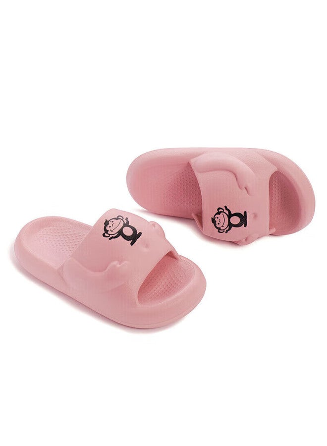 Baihou White Monkey Summer Cartoon Fashion Thick-soled Squishy Home Bathroom Slippers For Men And Women, 004 Peach Pink, Size 40-41 - Image 4