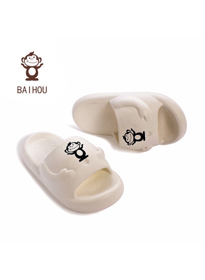 Baihou White Monkey Summer Cartoon Fashion Thick-soled Squishy Home Bathroom Slippers For Men And Women, 004 Peach Pink, Size 40-41 - Image 5