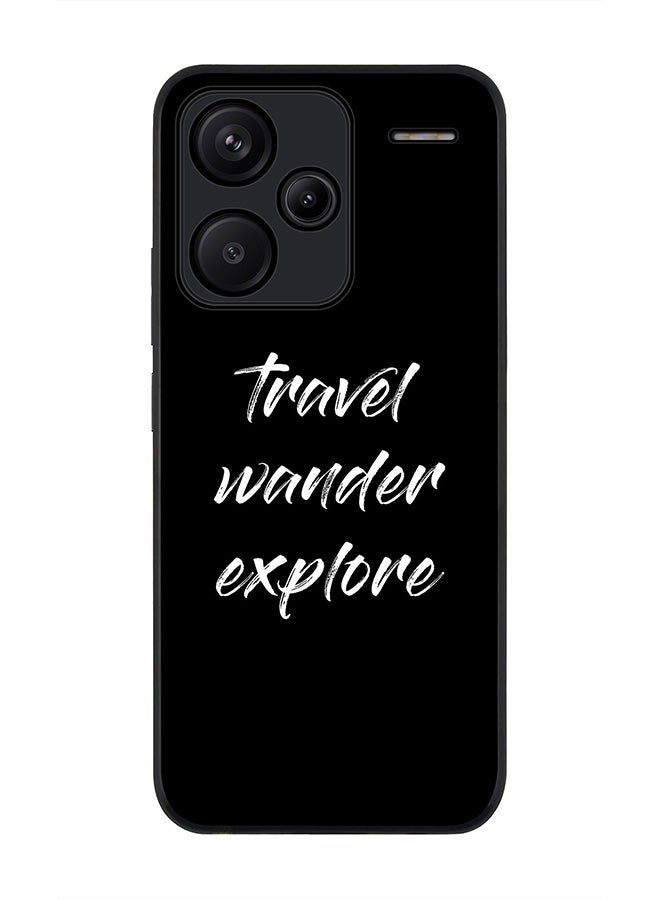 Stylizedd Rugged Black Edge Case for Xiaomi Redmi Note 13 Pro Plus, Slim fit Case Flexible Anti Drop TPU Gel Thin Cover -  Travel Wander Explore - Image 1