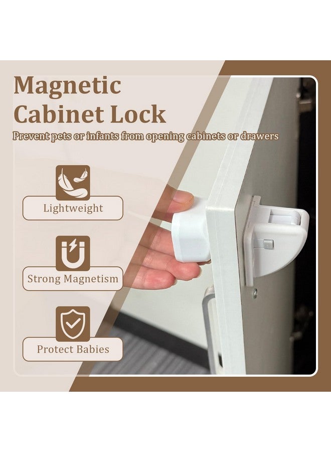 CUXFLS Magnetic Cabinet Lock for Baby Safety, Multi-Purpose Adhesive Child Lock, Safe & Easy Install, No Need for Screws or Tools(24 locks and 2 Keys) - Image 2
