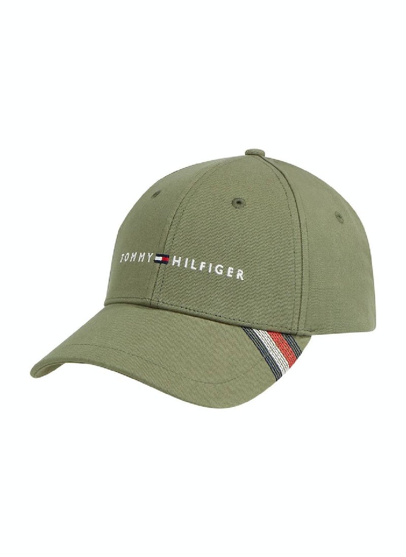 TOMMY HILFIGER - Men's Logo Embroidery Six-Panel Baseball Cap -  Pure organic cotton, Green - Image 1