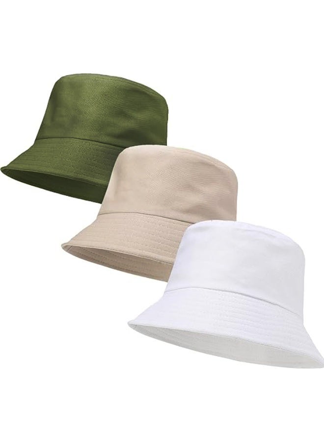 JCD 3 Packs Unisex Solid Color Athletic Bucket Hats with UV Protection, Packable for Outdoor Sports - Image 1