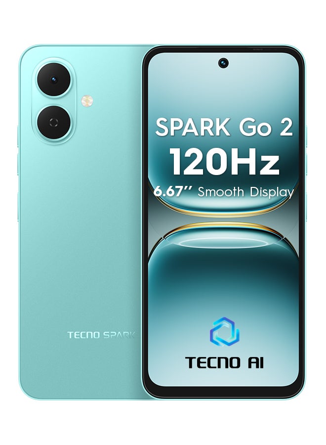 TECNO Spark Go 2 Dual SIM Turquoise Green 4GB RAM 128GB  4G - Middle East Version - Image 1