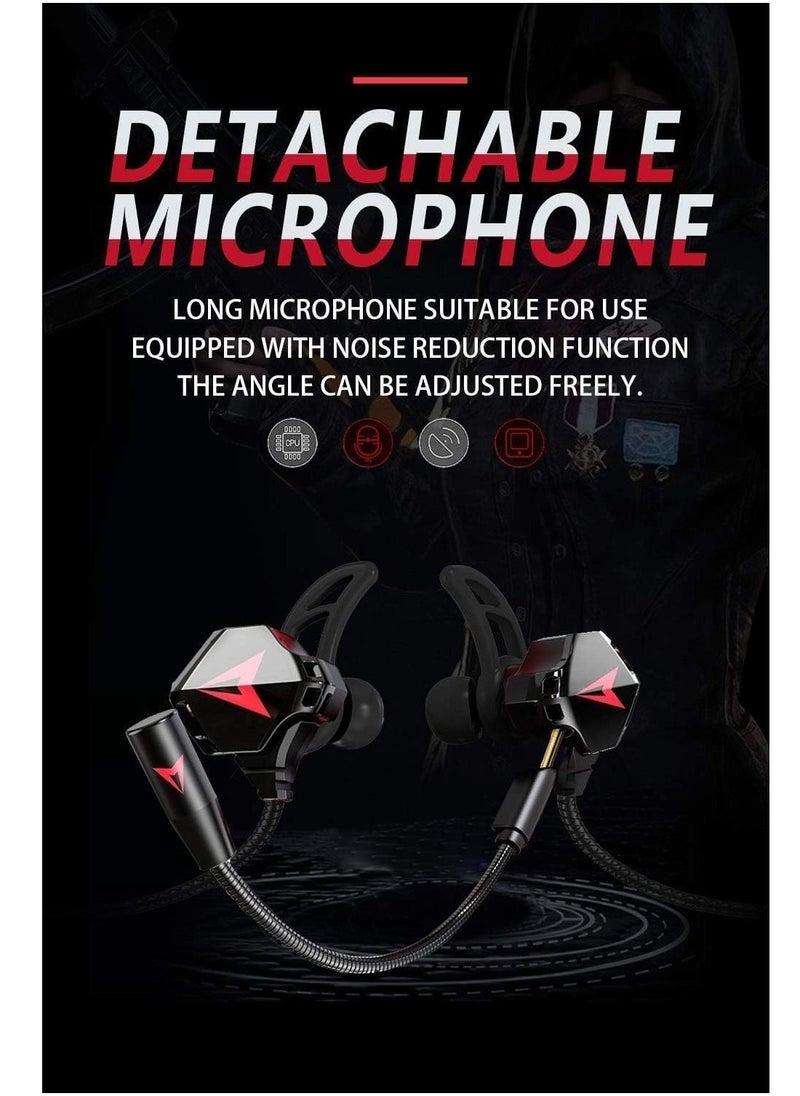 Wired Earbuds with Microphone, Battle Buds Wired Gaming Earbuds with Dual Microphone, Volume Control, Gaming Headset with Mic, Gaming Earphones Wired for Mobile Gaming, Switch, Xbox One, PS4, PS5, PC  - Image 3