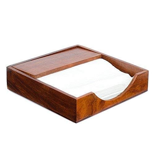 RGrandsons Rosewood Wooden Tissue Paper Rack/Napkin Holder Stand Square Rosewood 7.5 * 7.5 inch.. (Plain) - Image 2