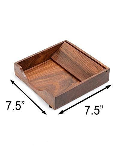 RGrandsons Rosewood Wooden Tissue Paper Rack/Napkin Holder Stand Square Rosewood 7.5 * 7.5 inch.. (Plain) - Image 3