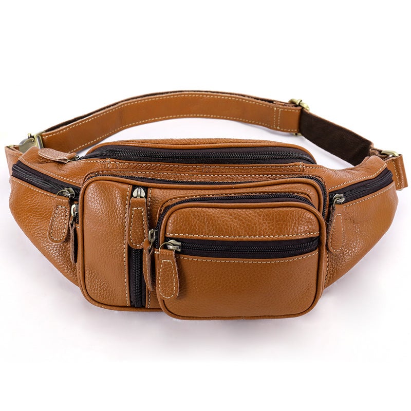 Versatile Mens Leather Fanny Pack Crocodile Pattern 8336 8336 black crocodile pattern  - Image 3