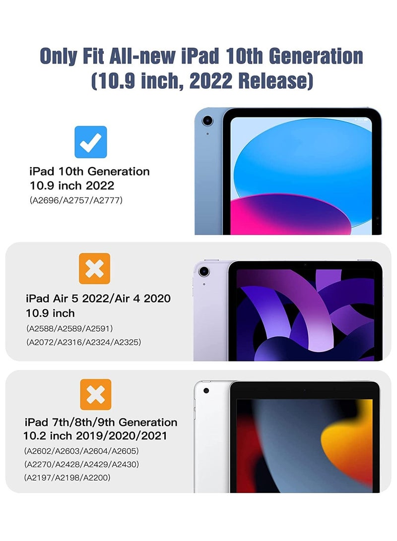 erorex Shockproof Case Compatible with iPad 10th Generation, 10.9 Inch 2022 Model, DIY Kids Cover with Pencil Holder/Handle/Stand/Shoulder Strap (Sky Blue) - Image 5