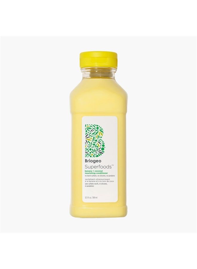 Briogeo Superfoods Banana + Coconut Nourishing Conditioner, Replenish Dull, Dry Hair and Supports Healthy Hair and Scalp, Vegan, Phalate & Paraben-Free, 12.5 Ounces - Image 1