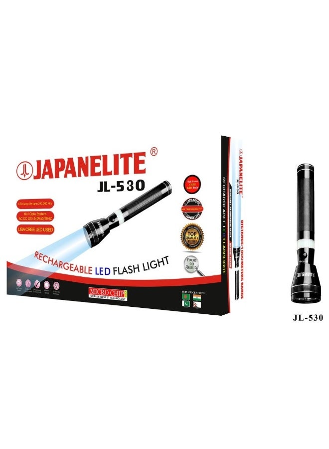 JAPANELITE Aircraft Aluminium Body Rechargeable Waterproof Flashlight And Corrosion Resistant LED Light, JL-530 - Image 1