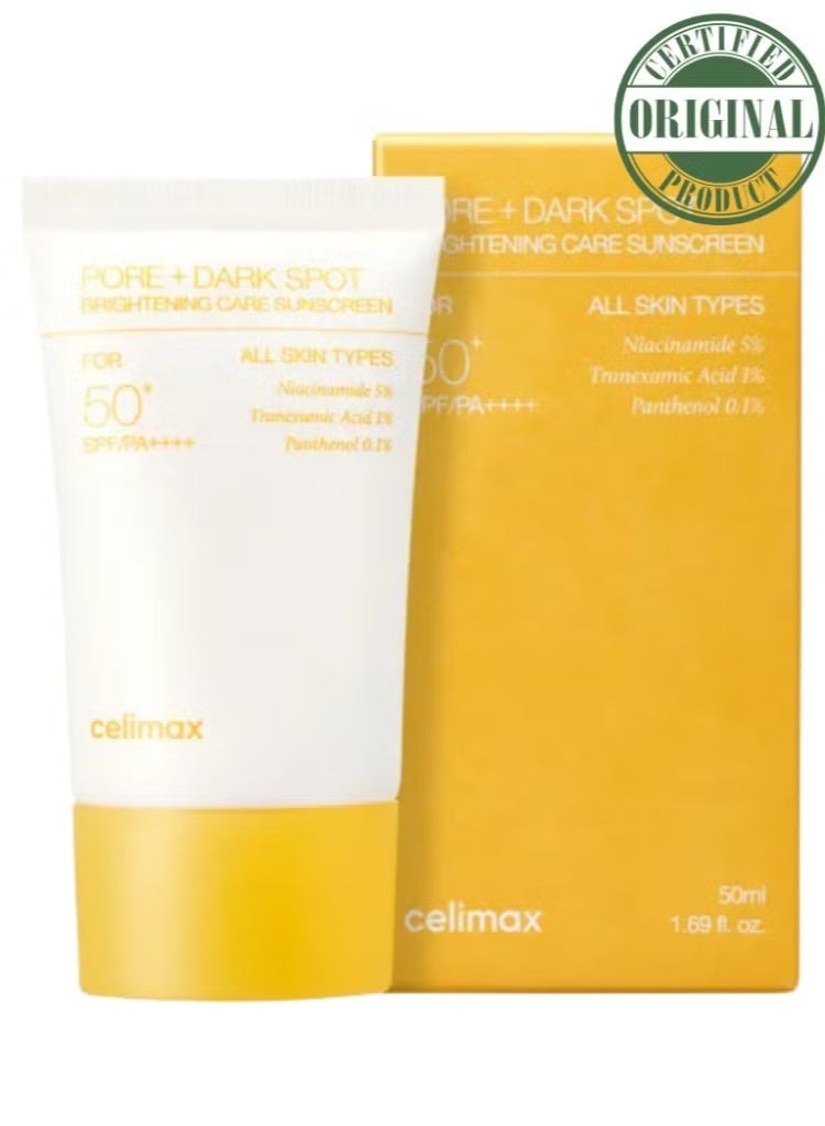 Celimax Pore + Dark Spot Brightening Care Sunscreen SPF50 for Clearer, Brighter Skin - Image 1