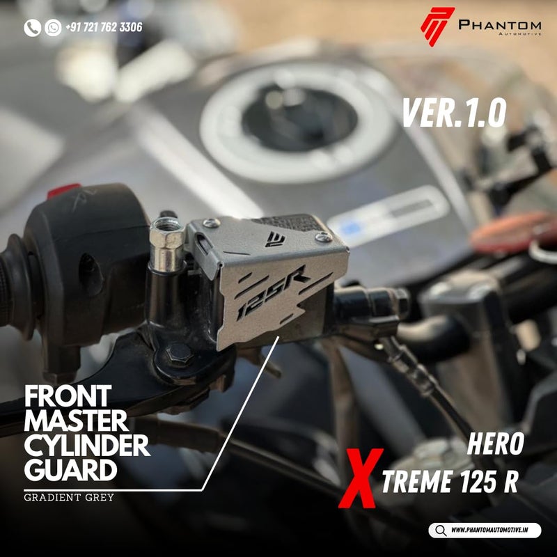 PHANTOM حماية أمامية وغطاء أسطوانة رئيسية من PHANTOM AUTO Premium Xtreme 125R ل Xtreme 125R V 1.0 | مجموعة | متوافق مع ركوب المدن والسياحة (أزرق ورمادي) - Image 3