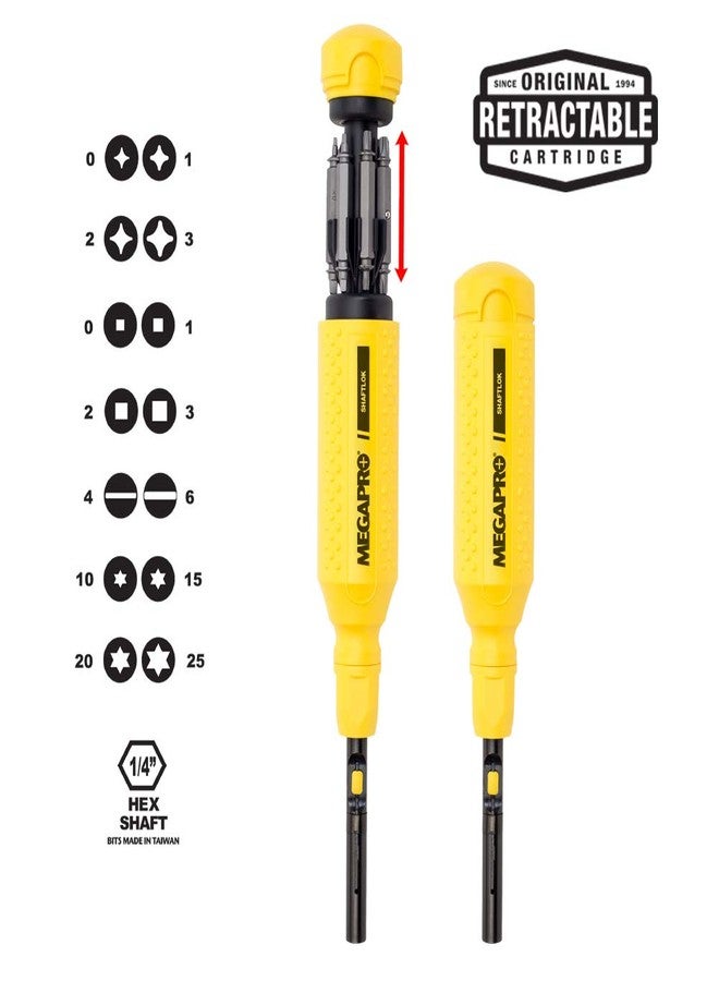 MegaPro 151SL44 15-In-1 ShaftLok Driver باللون الأصفر - Image 2