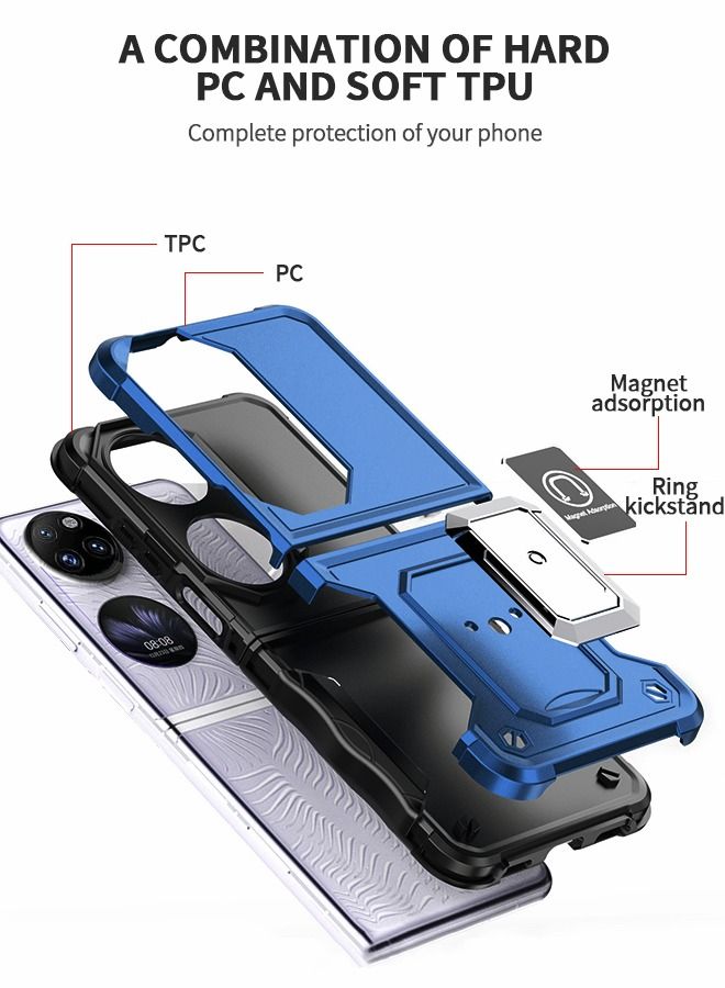 GROIC Protective Case for Huawei P50 Pocket 6.9 Inch Phone Case Ring Holder Non-Slip Phone Case - Image 3