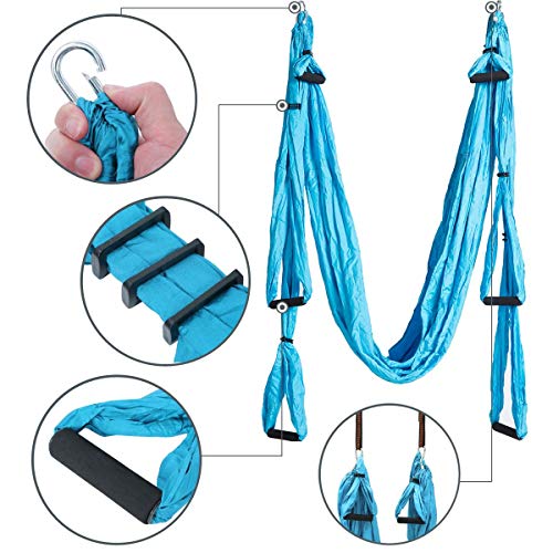 Ovyuzhen Aerial Yoga Hammock,Ultra Strong Yoga Swings Set Trapeze Extension,Antigravity Ceiling Hanging Sling Inversion Exercises - Image 4