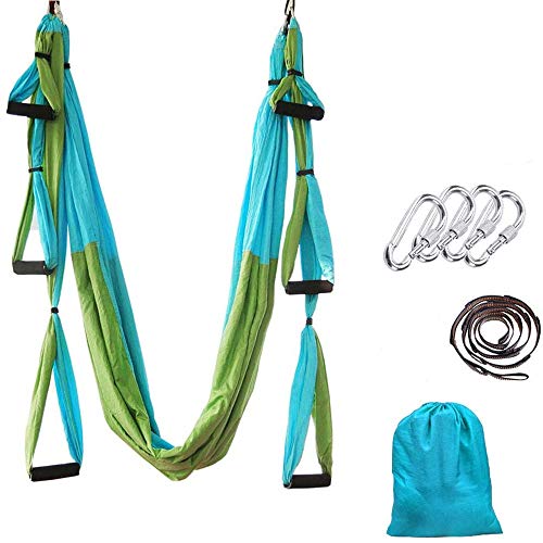 Ovyuzhen Aerial Yoga Hammock,Ultra Strong Yoga Swings Set Trapeze Extension,Antigravity Ceiling Hanging Sling Inversion Exercises - Image 1