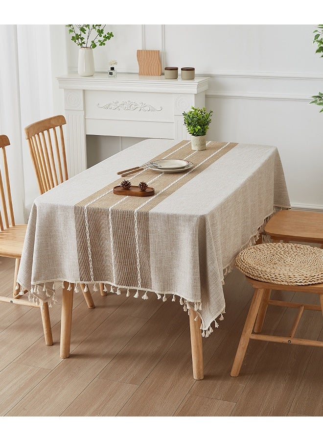XiuWoo مفارش طاولات 140*180 سم، مفرش طاولة مقاوم للماء، أقمشة خالية من التجاعيد ومضادة للتلاشي، غطاء طاولة ريفي لتزيين المطبخ - Image 1