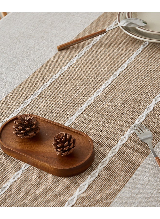 XiuWoo مفارش طاولات 140*180 سم، مفرش طاولة مقاوم للماء، أقمشة خالية من التجاعيد ومضادة للتلاشي، غطاء طاولة ريفي لتزيين المطبخ - Image 5