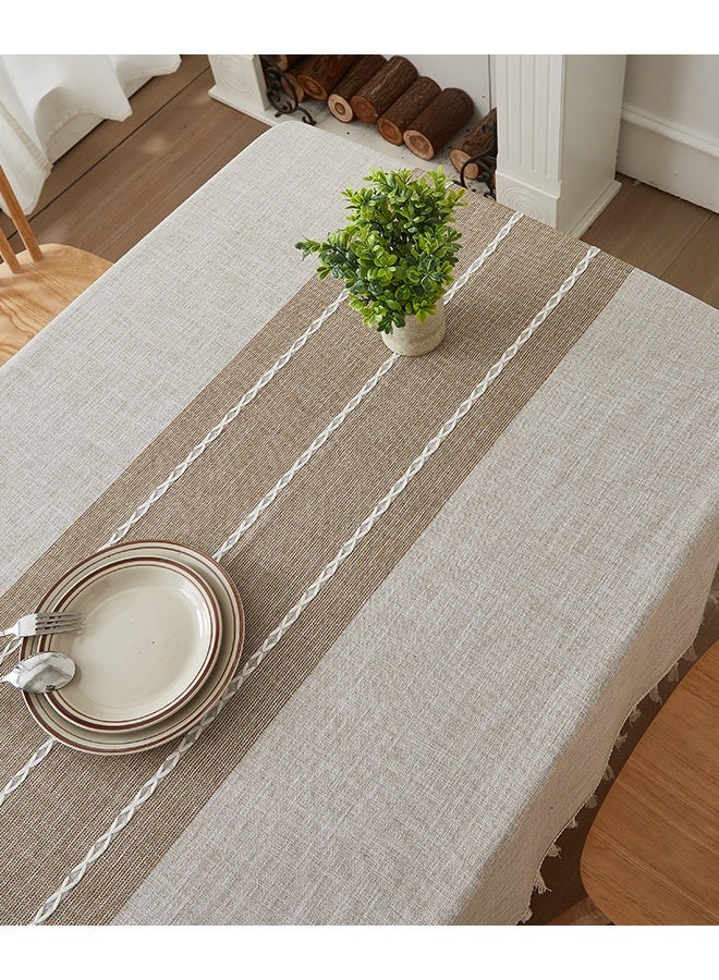 XiuWoo مفارش طاولات 140*180 سم، مفرش طاولة مقاوم للماء، أقمشة خالية من التجاعيد ومضادة للتلاشي، غطاء طاولة ريفي لتزيين المطبخ - Image 4