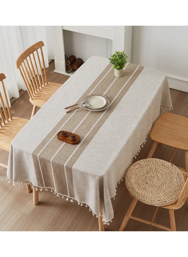 XiuWoo مفارش طاولات 140*180 سم، مفرش طاولة مقاوم للماء، أقمشة خالية من التجاعيد ومضادة للتلاشي، غطاء طاولة ريفي لتزيين المطبخ - Image 2