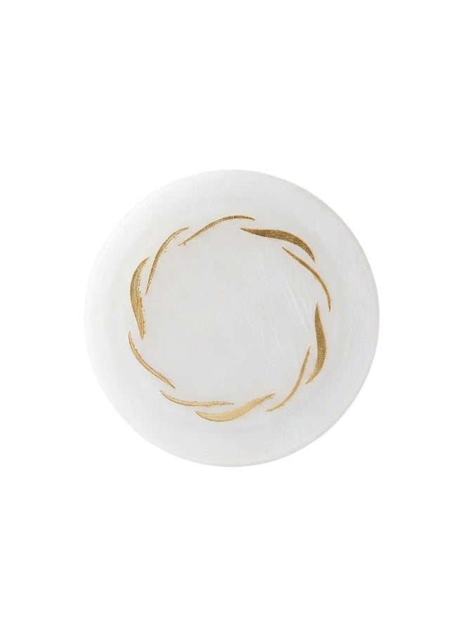 Studd Muffyn | Selenite Crystal Recharging Coaster with Gold Waves for Recharging Crystal Naturally | Base for Bracelets, Rings & Crystals | Meditation & Spiritual Decor | Vastu Friendly Energy Plate - Image 1