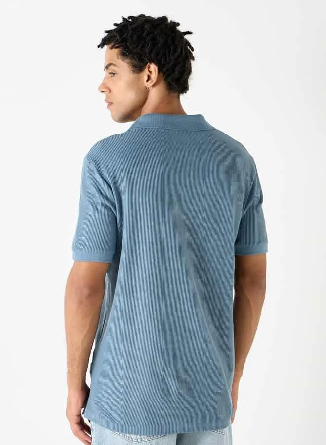 Lee Cooper Lee Cooper Textured Polo T-shirt with Short Sleeves