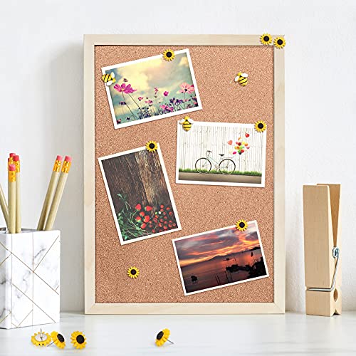 CCOZN Sunflower Bee Push Pins, Thumb Tacks Decorative Push Pins Cork Board Pins for Bulletin Board Photos Wall Office Decorations Supplies - Image 4