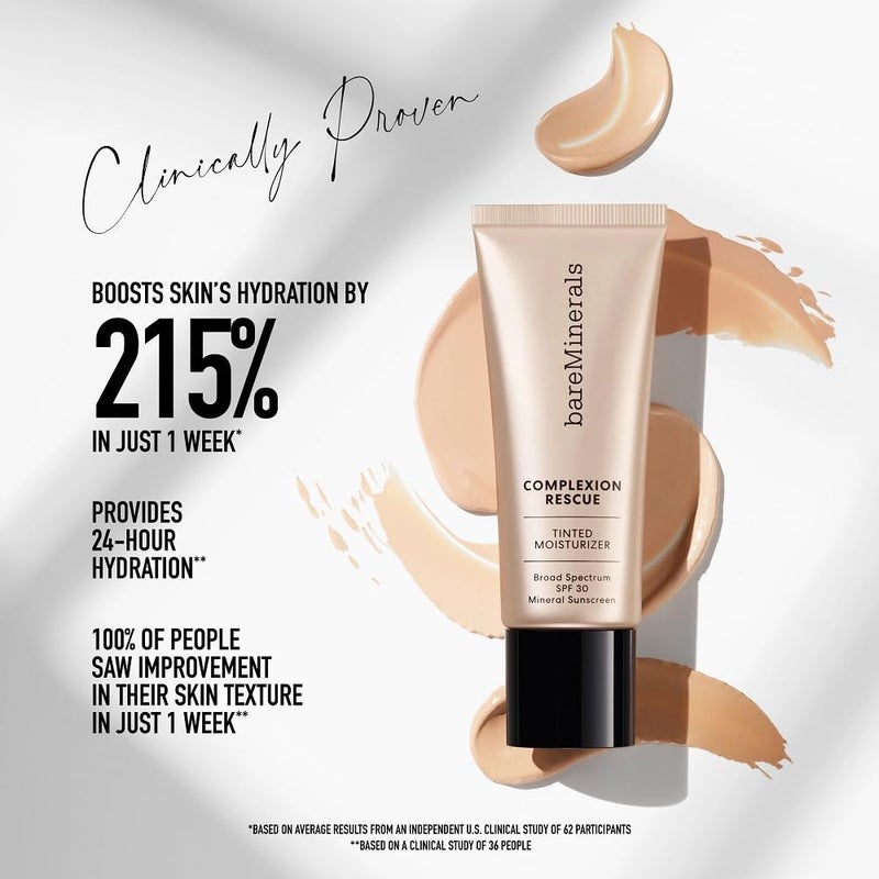 bareMinerals Complexion Rescue Tinted Moisturizer for Face with SPF 30, Travel Size, Wheat 4.5, Vegan, Cruelty-Free & Dermatologist-Tested - Image 3