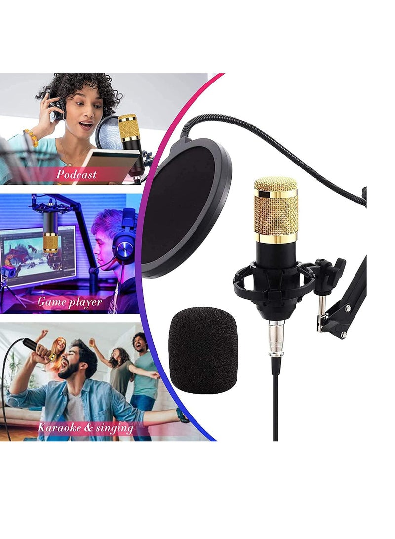 JOMILA Condenser Microphone Bundle Podcast Mic Set With V8 Live Sound Card Adjustable Mic Suspension Scissor Arm And Double Layer Pop Filter For Studio Recording Broadcasting Vocal Microphones  - Image 5