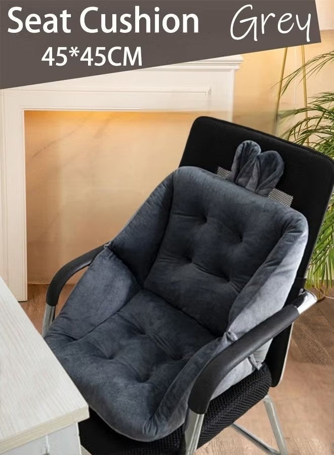 أخبار مقعد كرسي مكتب - وسادة مدمجة لكرسي استرخاء، وسادة مسند ظهر - قطن بولي بروبيلين فاخر وناعم، وسادة مقعد مريحة ولطيفة - وسادة مقعد مانعة للانزلاق - وسادة ظهر قطنية لدعم الظهر (رمادي)  مقعد كرسي مقعد كرسي استرخاء مدمج مقعد لطيف وسادة مقعد مانعة للانزلاق - Image 1