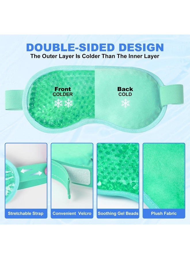 Cold Cooling Eye Mask, Reusable Hot Colder Therapy Gel Bead with Plush Backing for Puffiness Migraine Stress Relief Skin Care Dry Eyes - Image 3