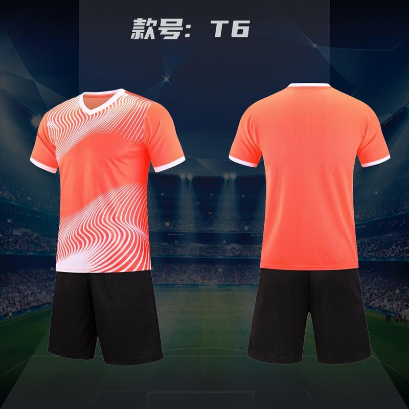 Generic 2024 New Soccer Kit Custom Number Mens Short-Sleeve Kids Orange clothing 