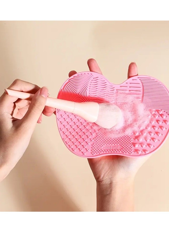 ORiTi 1 Pc Silicone Brush Cleaner Washing Brush Cleaning Mat Foundation Make Up Brush Cleaner Pad Universal Makeup Tool with Sunction Cups  - Image 5