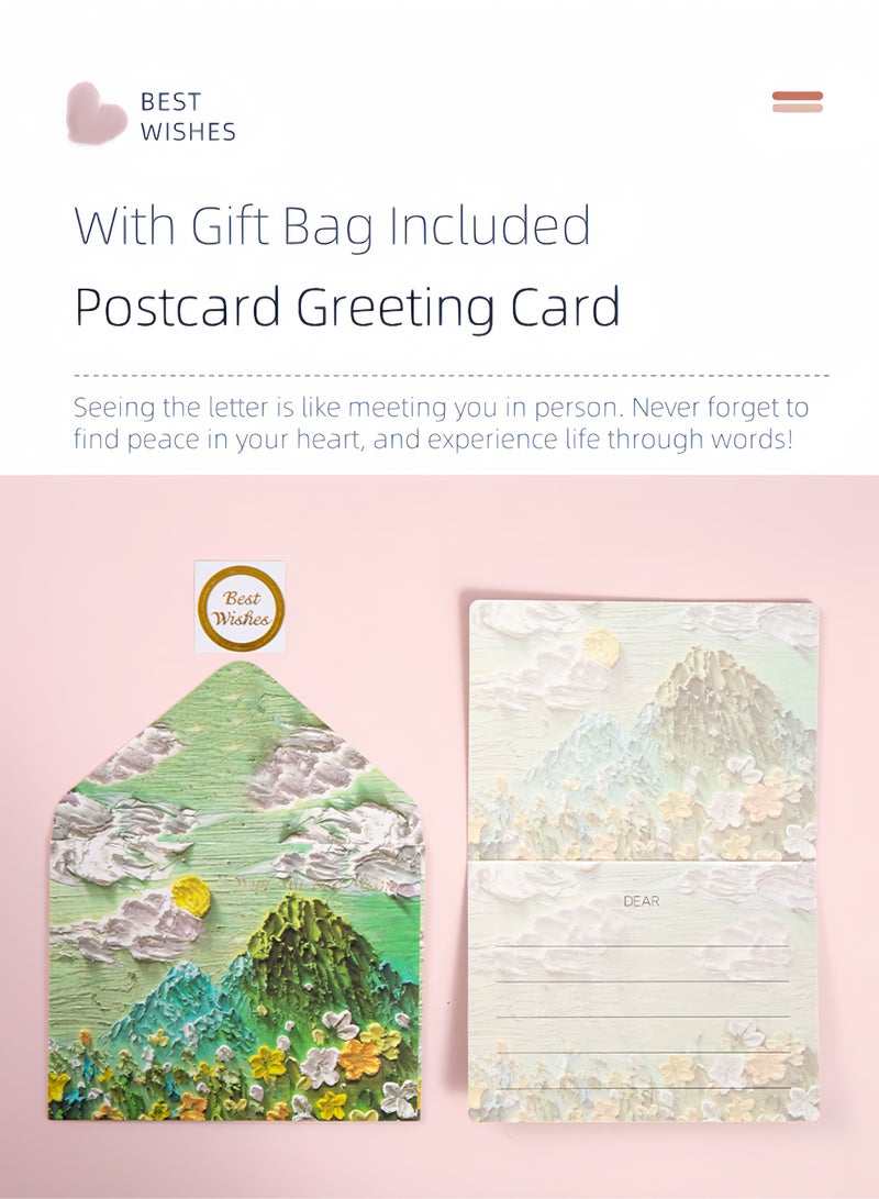 لغة حقيبة هدايا ملونة بمقبض، أكياس هدايا ورقية بطبعة زيتية، مقاس متوسط، أكياس هدايا صغيرة للهدايا وأعياد الميلاد وأكياس هدايا ورقية للأم وحفلات الزفاف والحفلات - Image 4