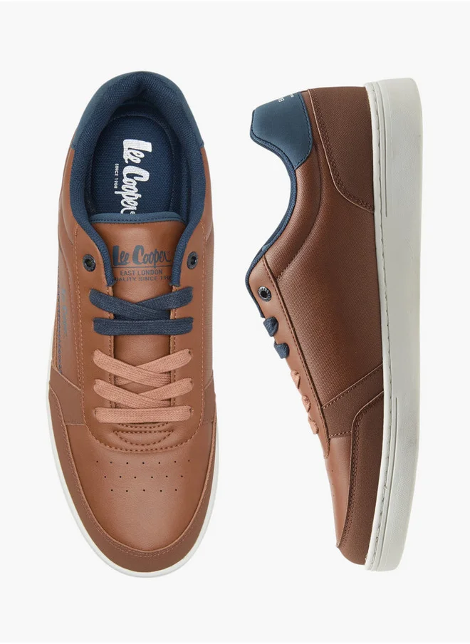 لي كوبر Men's Solid Lace-Up Sneakers