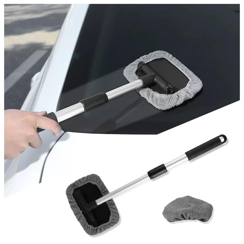 GOTTIDO Car Windshield Glass Cleaning ToolAllRound Car Inside Windshield Cleaning Tool Glass Cleaner with Microfiber Cloth Extended HandleCleaning Supplies for Car Interior Accessories