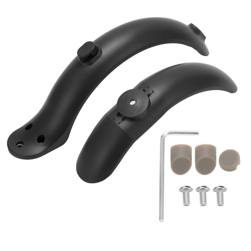 Electric Scooter Fenders: Black ABS PC Front Rear Mudguard Set - Light Durable Splash-Proof, Aluminum Reinforced Mounting - for Xiaomi M365, M365 PRO, PRO2, 1S, LITE Electric Scooters - Image 1