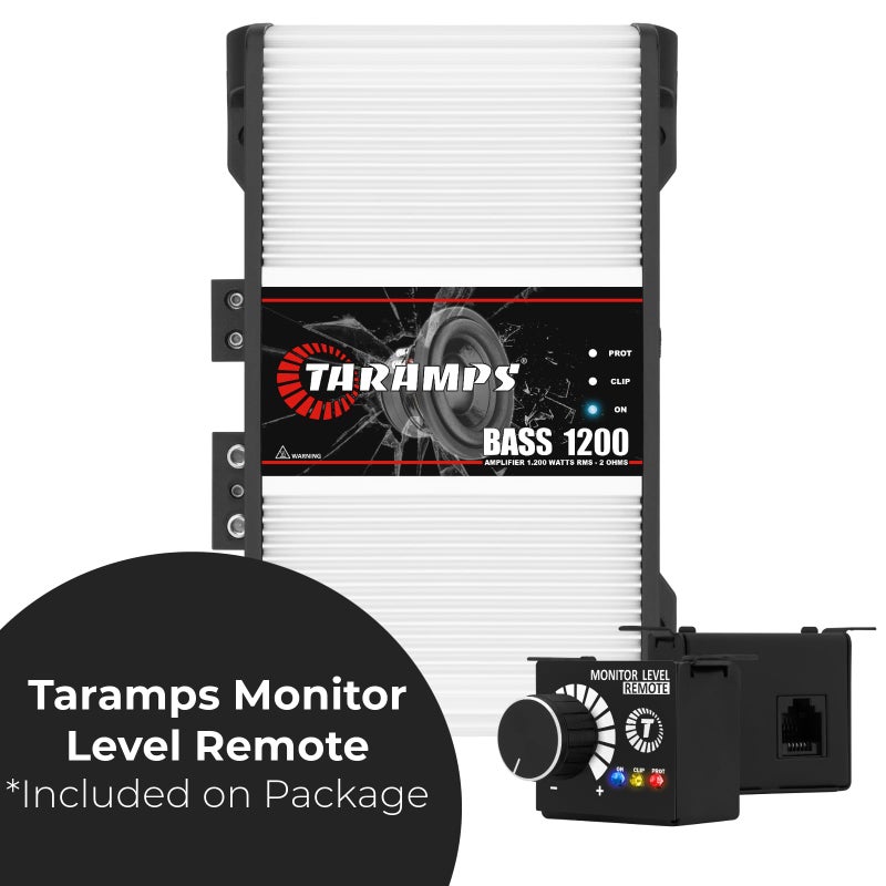 Taramp's Taramps BASS 1200 2 Ohms 1 Channel Mosfet Amplifier 1200 Watts RMS, Monoblock, Crossover, Bass Boost, RCA/High Level Input, Class D, Car Audio, Monitor Level Remote Included, Great for Subwoofers - Image 3