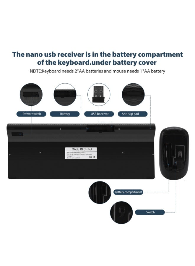 EBMINI New Wireless Keyboard Mouse Office Esports Set - Image 4