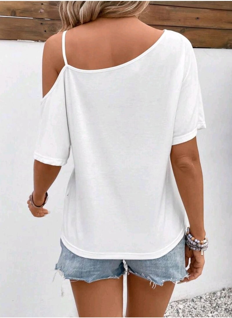 Shein - SHEIN LUNE Casual And Simple Heart Pattern Short-Sleeved - Image 1