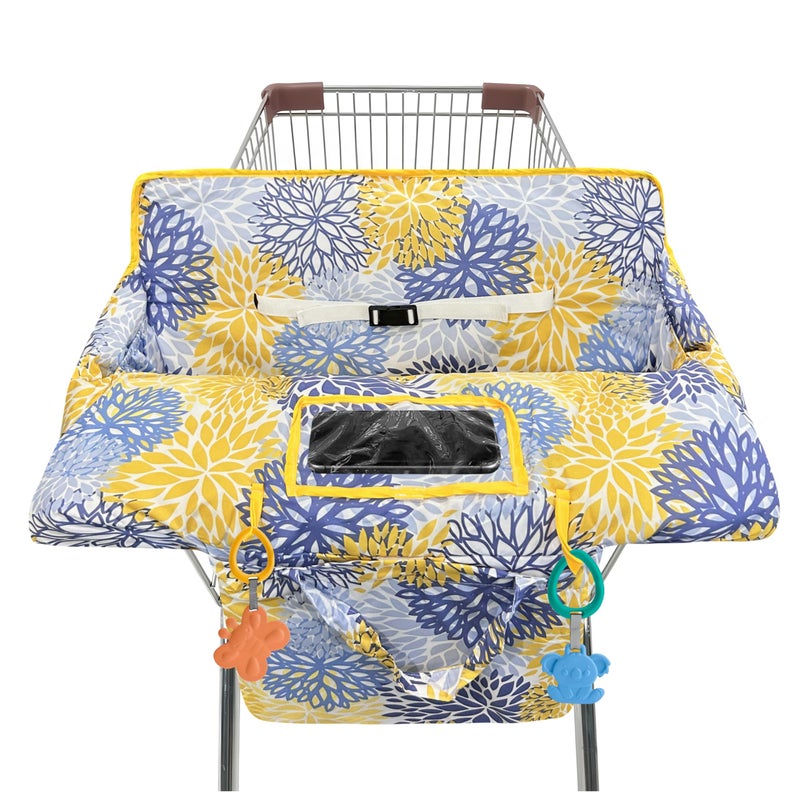 gxfcymxbd Shopping Cart Cover for Baby2in1 High Chair Cover SoftPortableand Machine WashableComfortable Cotton Seat Pad with Safety Harness and Portable Cloth BagFits All Supermarkets and Restaurants - Image 2