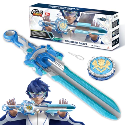 INFINITY NADO Battling Toys, Spinning Top and Sword Launcher Battle Set Toys for Kids, Battle Brust Sword Top Toys for 5 6 7 8 9 10 11 12 Year Old Boys, Gale Wings - Image 1